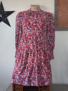 Maia Floral Tiered Midi Dress Sz 16